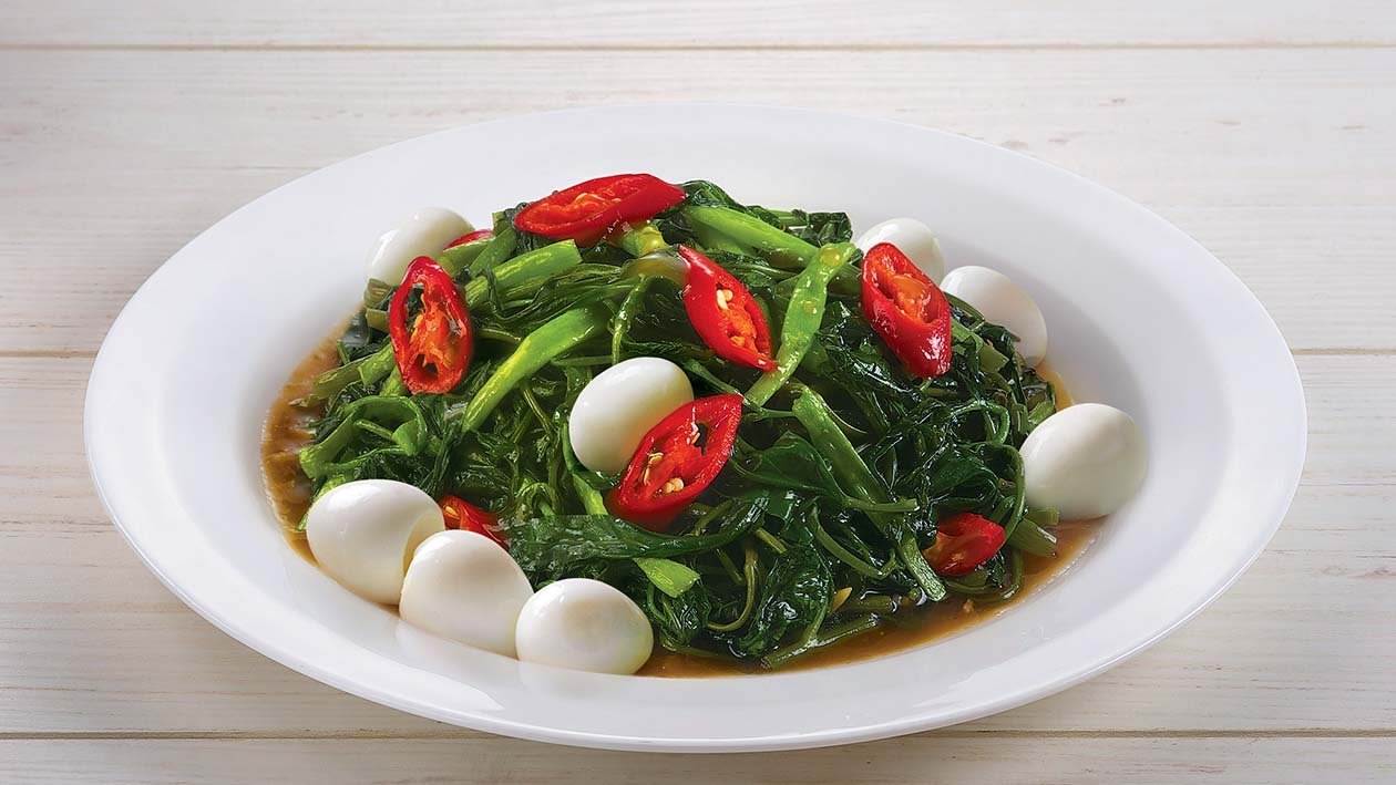 Kangkung Cah Sapi Telur Puyuh